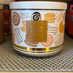 bath and body works pumpkin snickerdoodle 3 wick candle